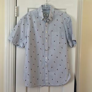 Jos A. Bank 1905 Short-sleeved Striped Button-Down (Lobsters)